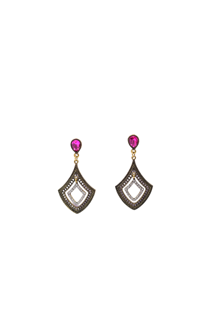 Namokriti Gold  Antique Stone Drop Earrings – Elegant Party Wear